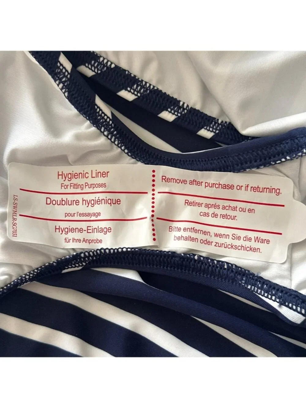 Lands' End Tugless Sporty One-Piece Swimsuit Navy/White SZ 16 Beach Vacation - Picture 3 of 5